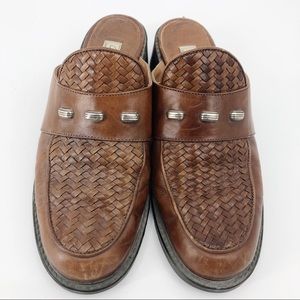 Brighton Woven Leather Mule Brown Women’s 8.5